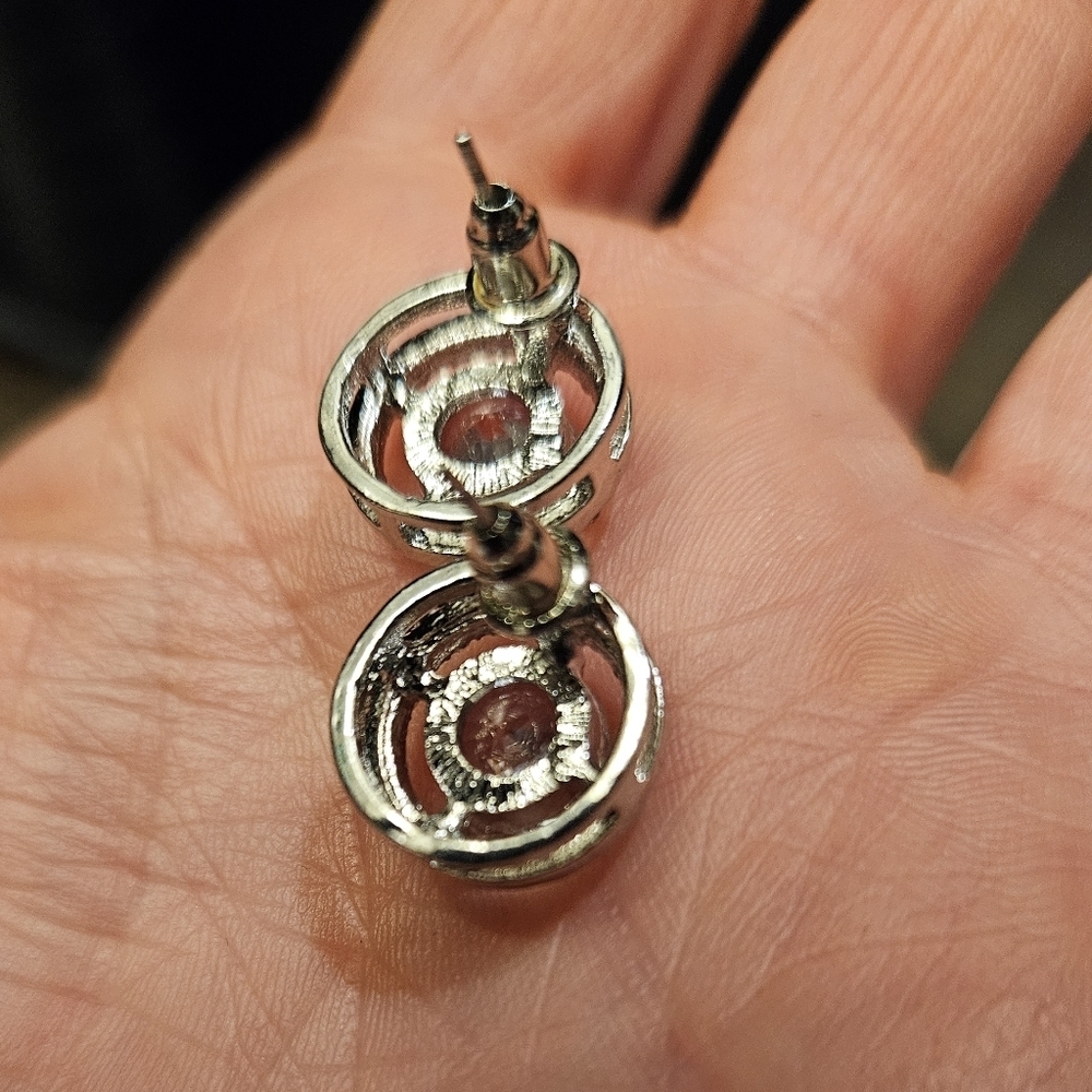 NEW Silver Crystal Halo Style Stud Earrings - Picture 5 of 7